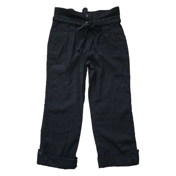 For The Republic NWT Black Tie Solid Cuffed Pants 10 - Picture 1 of 5